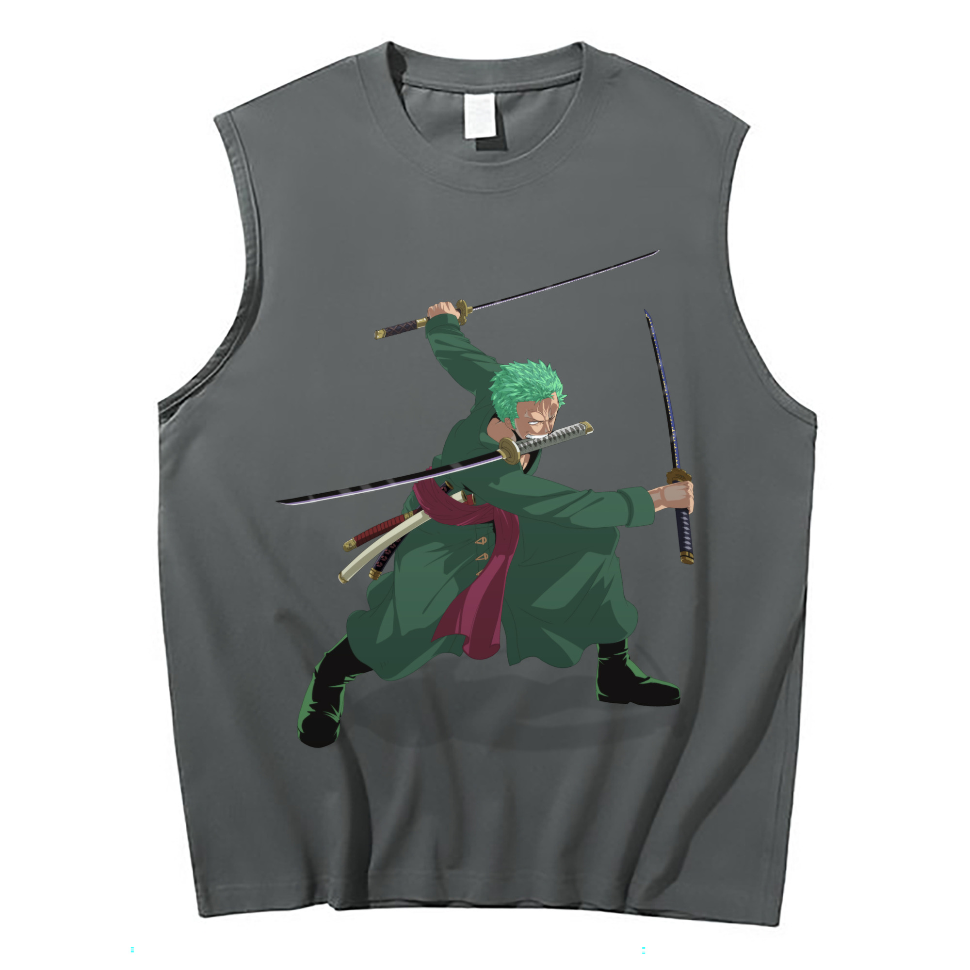 ワンピース ロロノア・ゾロ ONE PIECE Roronoa Zoro コットン100％タンクトップ（フロントプリント）